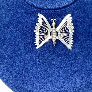 Taxco Signed .925 Sterling Silver Butterfly Brooch